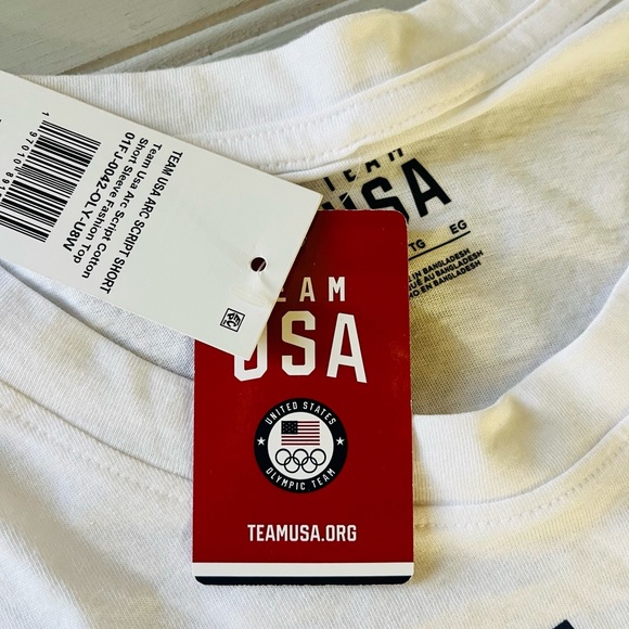 Team USA Olympics Short Sleeve T Shirt Womens XL White Let The Games Begin NWT - Picture 6 of 10